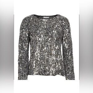 NWT $348 WOMENS XS SMALL MEDIUM (bust 38”) EQUIPMENT ABELINE SEQUIN TOP SHIRT